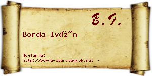 Borda Iván névjegykártya
