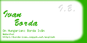 ivan borda business card